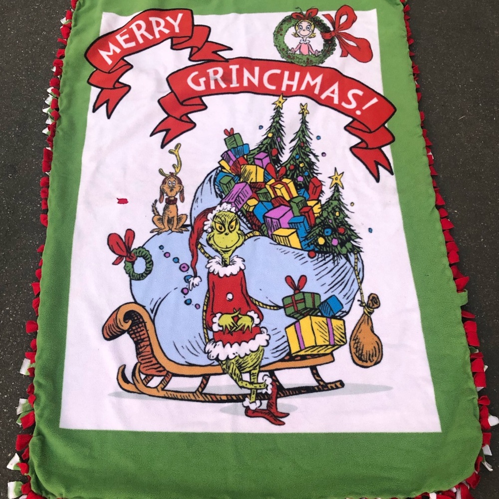 CHRISTmas Merry Grinchmas Tie Blanket
